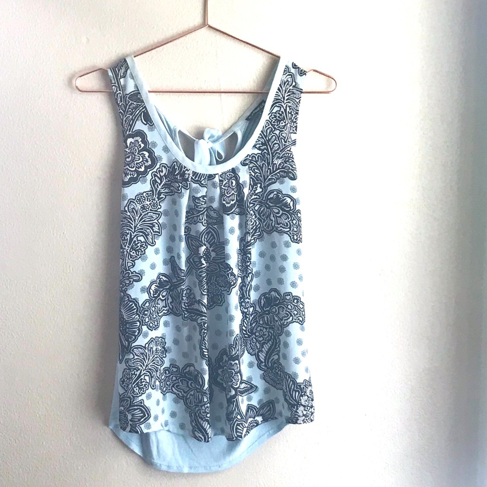 Blue TankTop with Tie